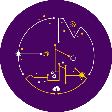 Logo de franja morada